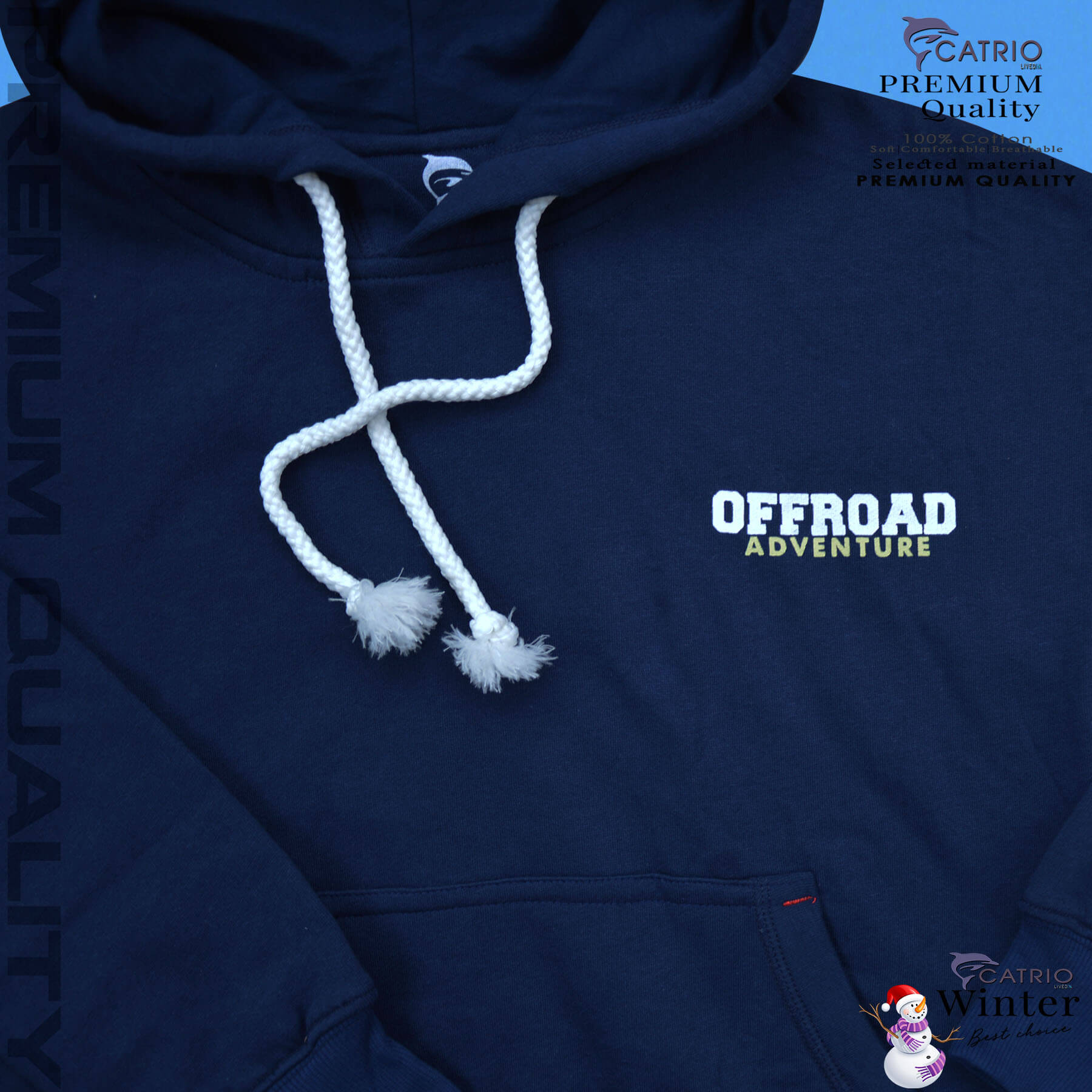 ÁO HOODIES BÉ TRAI là ÁO THUN CÓ MŨ TRẺ EM, áo nỉ có túi phía trước rất thời trang, vải 100% cotton dày và ấm vào mùa thu đông phù hợp với trẻ em cả bé trai và bé gái có cân nặng từ 30kg đến 70kg với hình in chữ OFFROAD độc đáo ở phía sau, màu NAVY