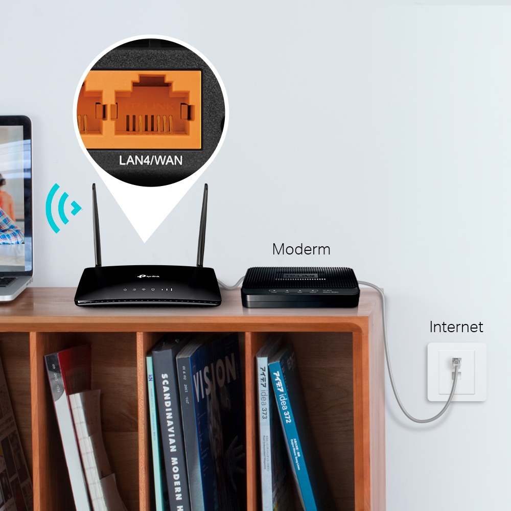Bộ phát wifi 4G TP-Link TL - MR6400 - Hàng chính hãng FPT phân phối
