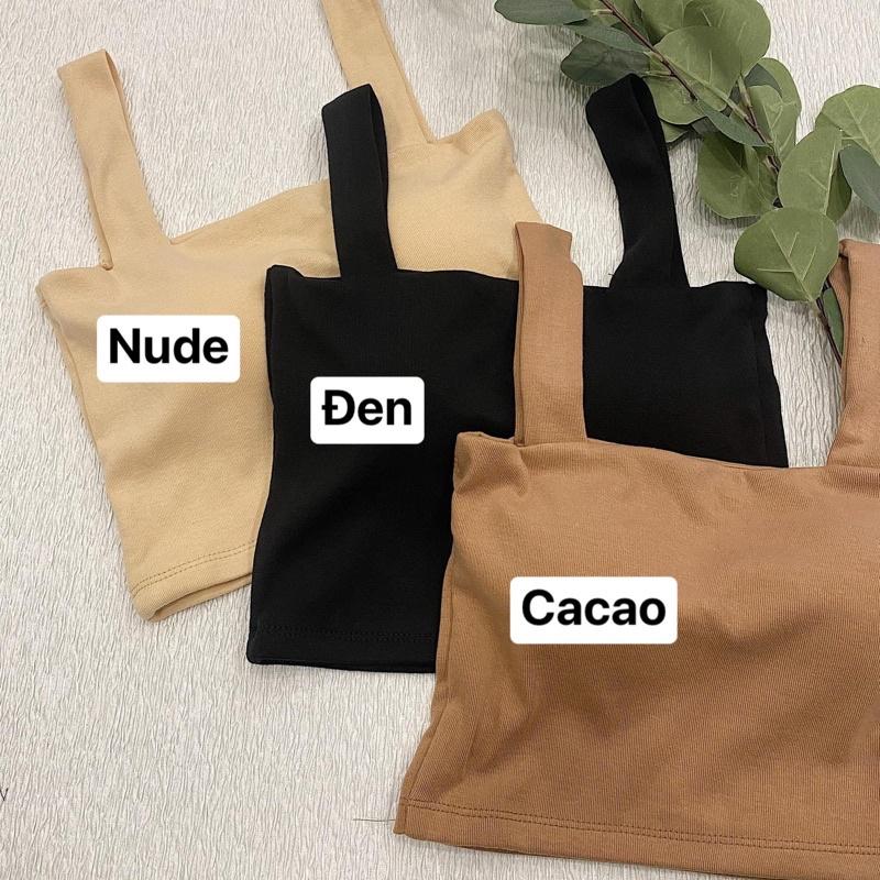 Combo 3 Áo Croptop Hai Dây Bản To Dễ Phối Đồ Mặc Đi Chơi 2022, Áo 2 Dây Nữ Đẹp Cổ U Bản To Có Mút Ngực Gợi Cảm Mới CROP