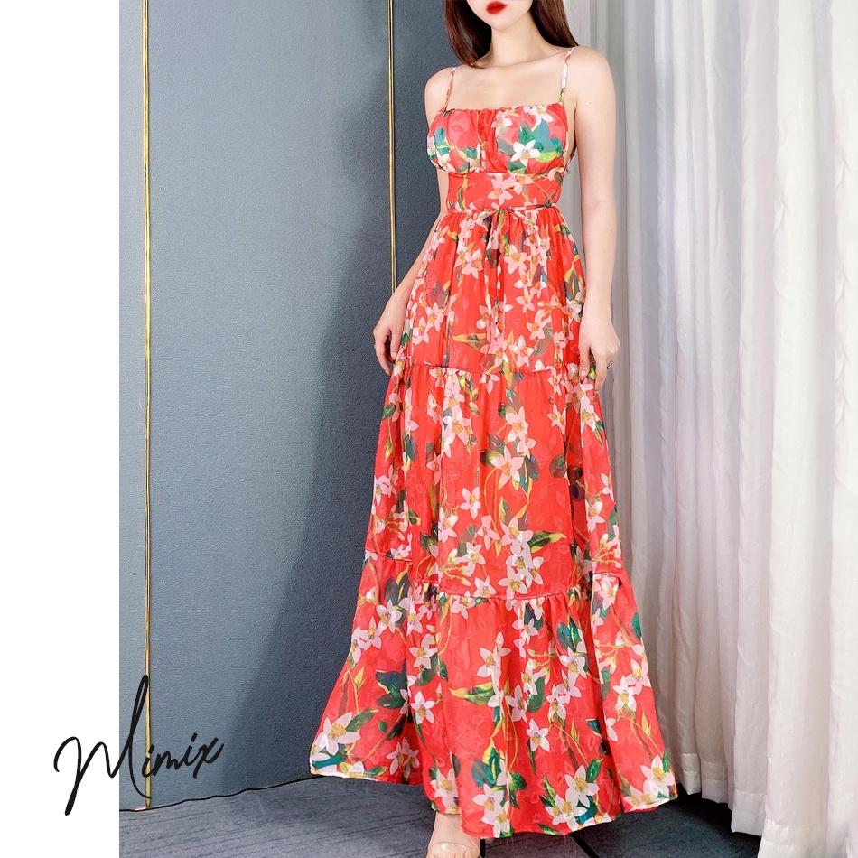 Váy maxi nữ MIMIX họa tiết hoa CD2230