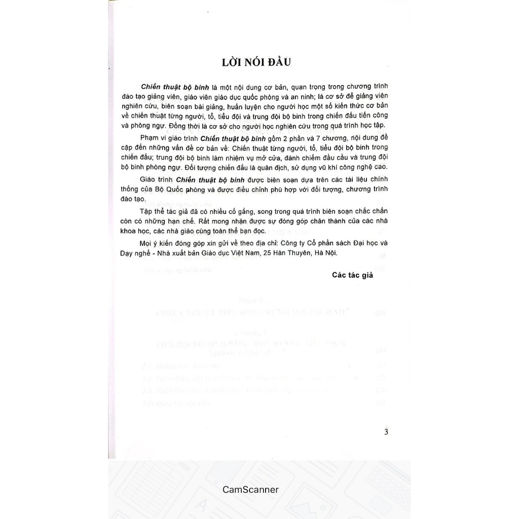 Sách - Giáo Trình Chiến Thuật Bộ Binh (Dùng Cho Đào Tạo Giáo Viên,Giảng Viên Giáo Dục Quốc Phòng Và An Ninh) (DN)