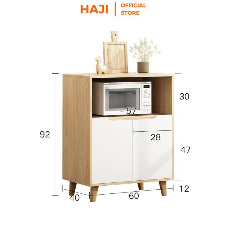 Tủ đa năng HAJI, Tủ kệ bếp để lò vi sóng tiện lợi có ngăn tủ lưu trữ vật dụng màu đơn sắc sang trọng hiện đại A118