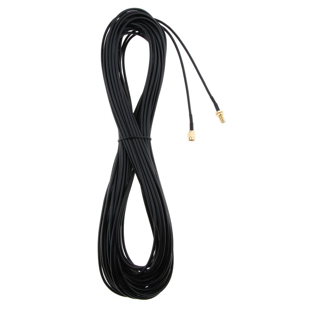 2x RG174 RP-SMA Male to Female Extension Cable 50Ohm for WLAN Wifi Antenna