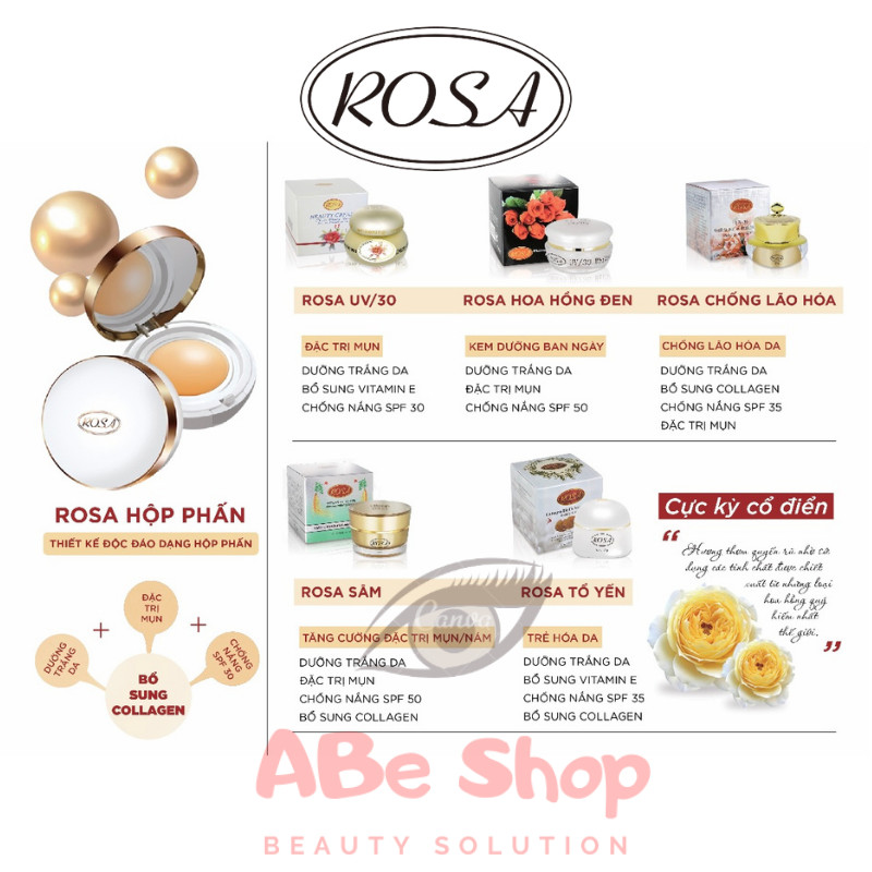 KEM ROSA UV/30 ANTI-AGING WHITENING CREAM 20G - NGĂN NGỪA LÃO HOÁ -  NẾP NHĂN HÌNH THÀNH