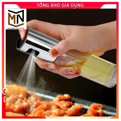 Bình xịt dầu ăn bằng thuỷ tinh 100ml, bình xịt nước, gia vị