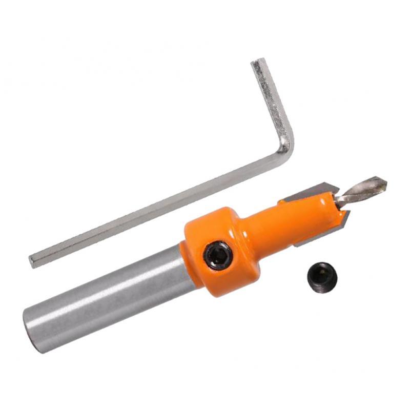 2Pcs Countersink - 8mm Shank Woodworking Chamfer Counter Bit with Key