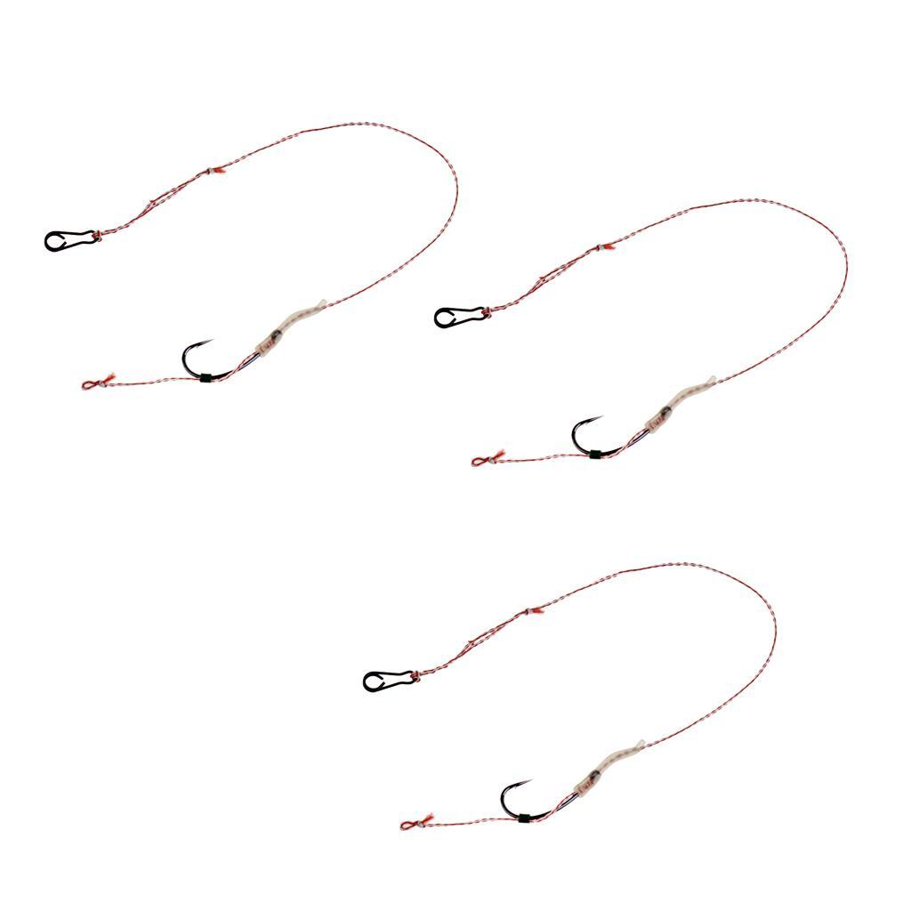 3pcs Hair Rig Carp Fishing Rig Braided Line 6.6lb-22lb Carp Rig Hook Tackle