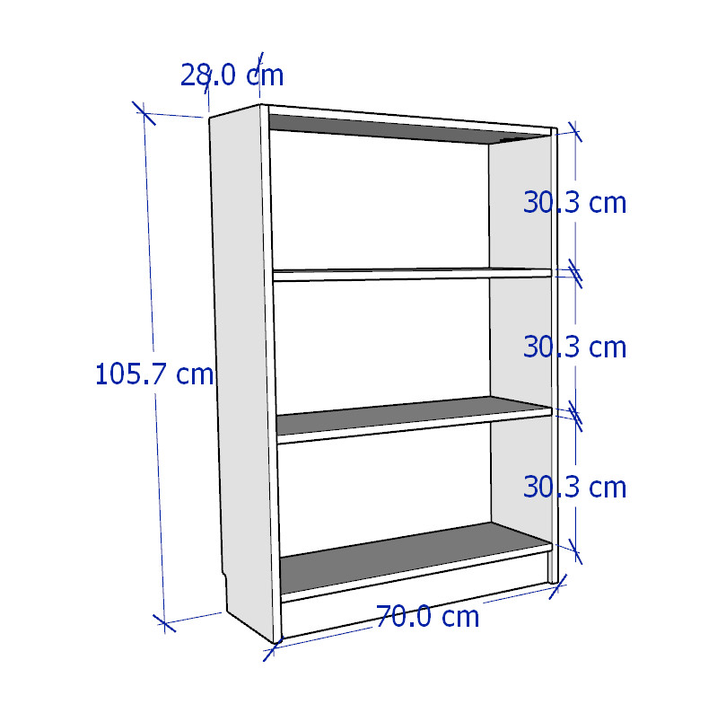 JELLY, Ke sách 3 tầng, 70x28x106cm-Phong cách Bắc Âu