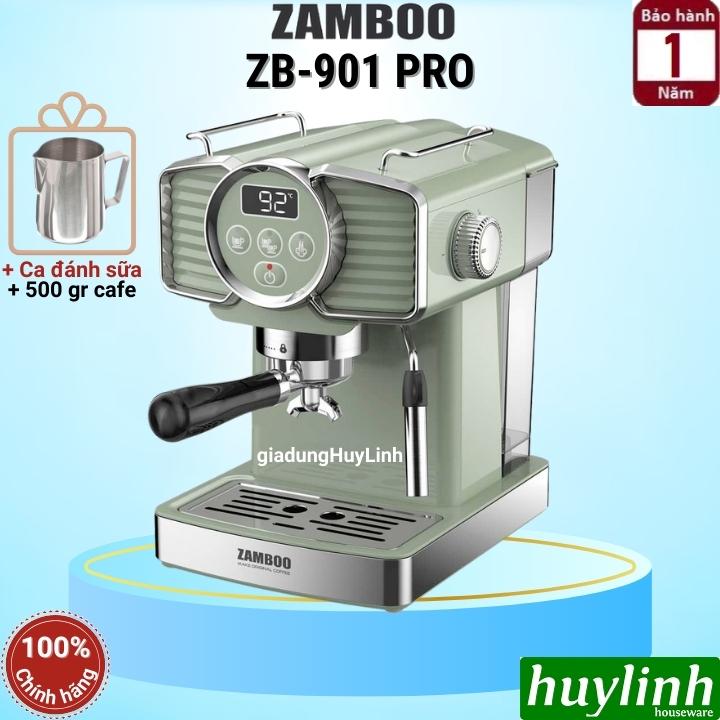 Máy pha cà phê Zamboo ZB-901 PRO - 1350W - Pha 1 - 2 tách tự động - Phong cách Vintage - Hàng chính hãng