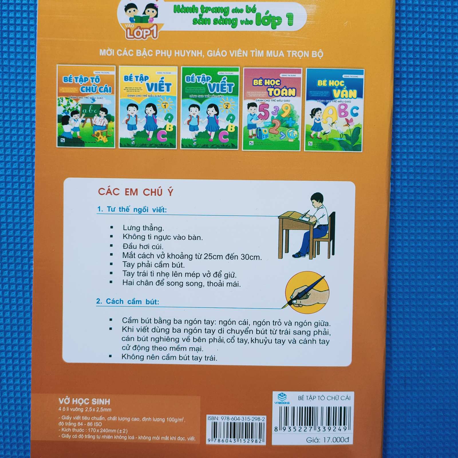 Bé tập viết quyển 2, Bé tập viết Quyển 1, Bé tập tô chữ cái, Bé học Vần, Bé học Toán, Bé tập tô chữ cái (5 Cuốn)