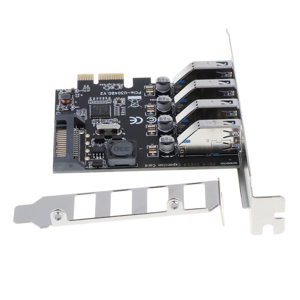 4 Port -E to USB 3.0 HUB Expansion Card 5Gbps for Desktop