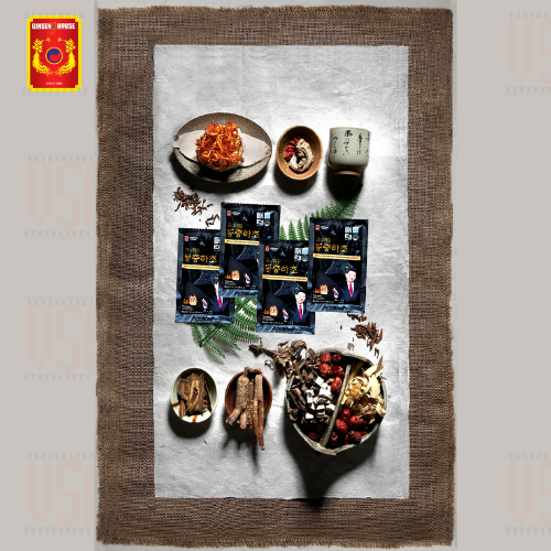 Ginseng House - Chiết Xuất Đông Trùng Hạ Thảo & Hồng Sâm Hàn Quốc 6 Năm Tuổi -Hộp 30 gói