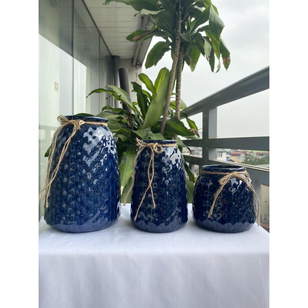 BỘ 3 LỌA HOA BÁT TRÀNG XINH XẮN TRANG TRÍ NHÀ CỬA