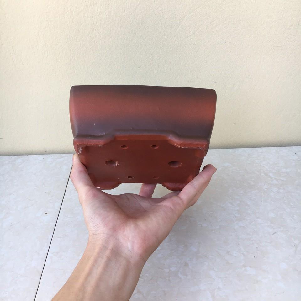 Chậu bonsai Chữ nhật mini đất nung gốm Bát tràng 1 size BM-38