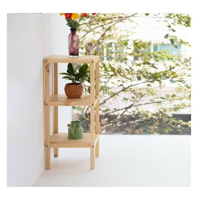 Kệ Gỗ 3 Tầng Gỗ Thông Nhập Khẩu Cao Cấp - Kệ để đồ đa năng tự lấp ráp dễ dàng full phụ kiện