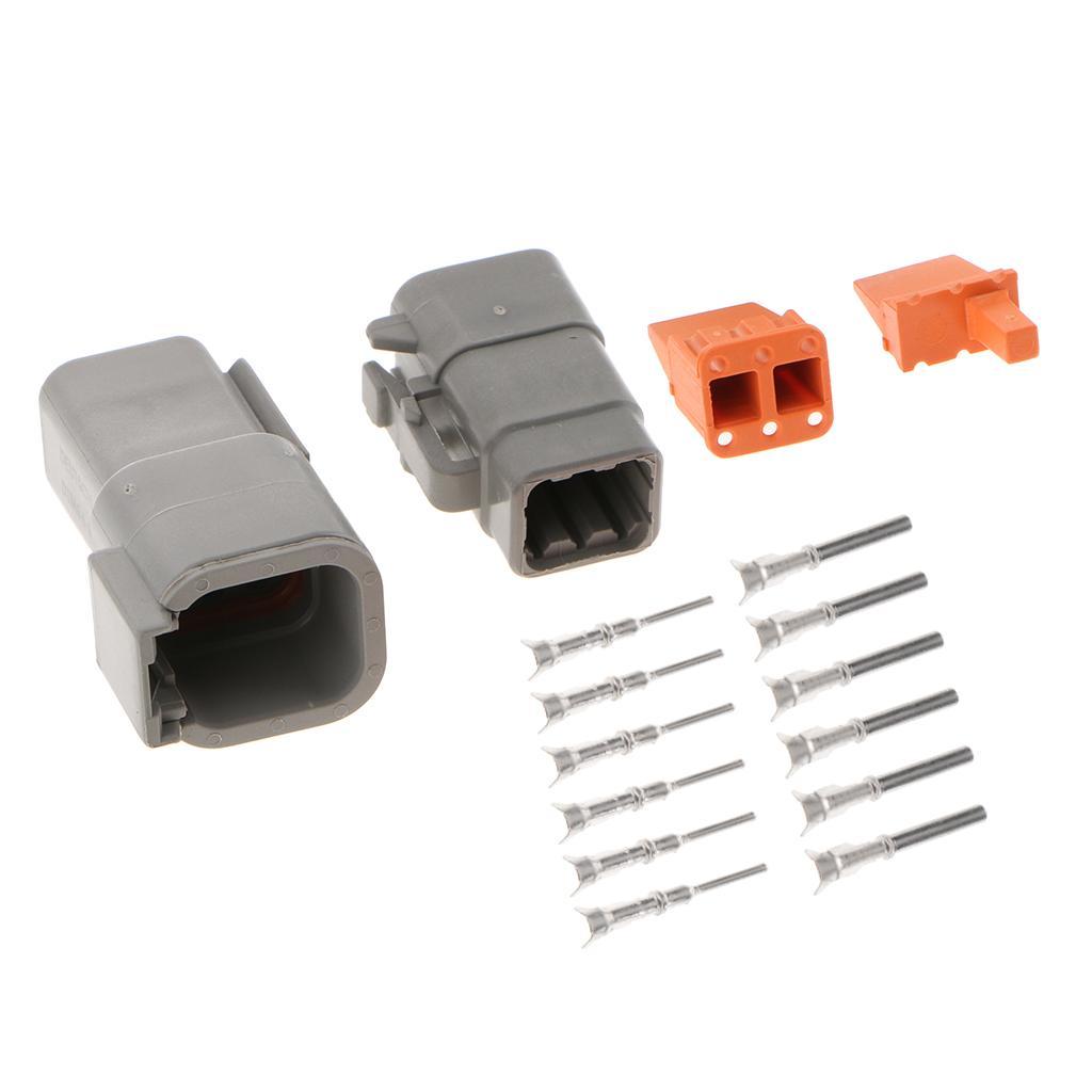 1 Set 6Pins Way Sealed Waterproof Electrical Wire Connector  Terminals