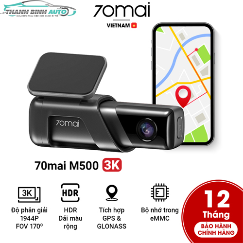 Camera hành trình 70mai dash cam M500 1944P GPS TẦM NHÌN BAN ĐÊM ADAS Chế độ giám sát đỗ xe Điều khiển bằng giọng nói