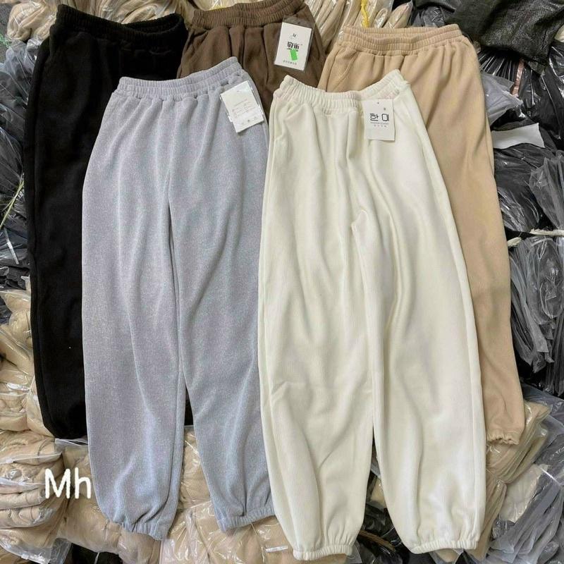 Quần Jogger Nữ Vải Dày Bo Chun Freesize 3 Màu Đen, Ghi, Be Xả Giá Sốc - Kèm Ảnh Thật