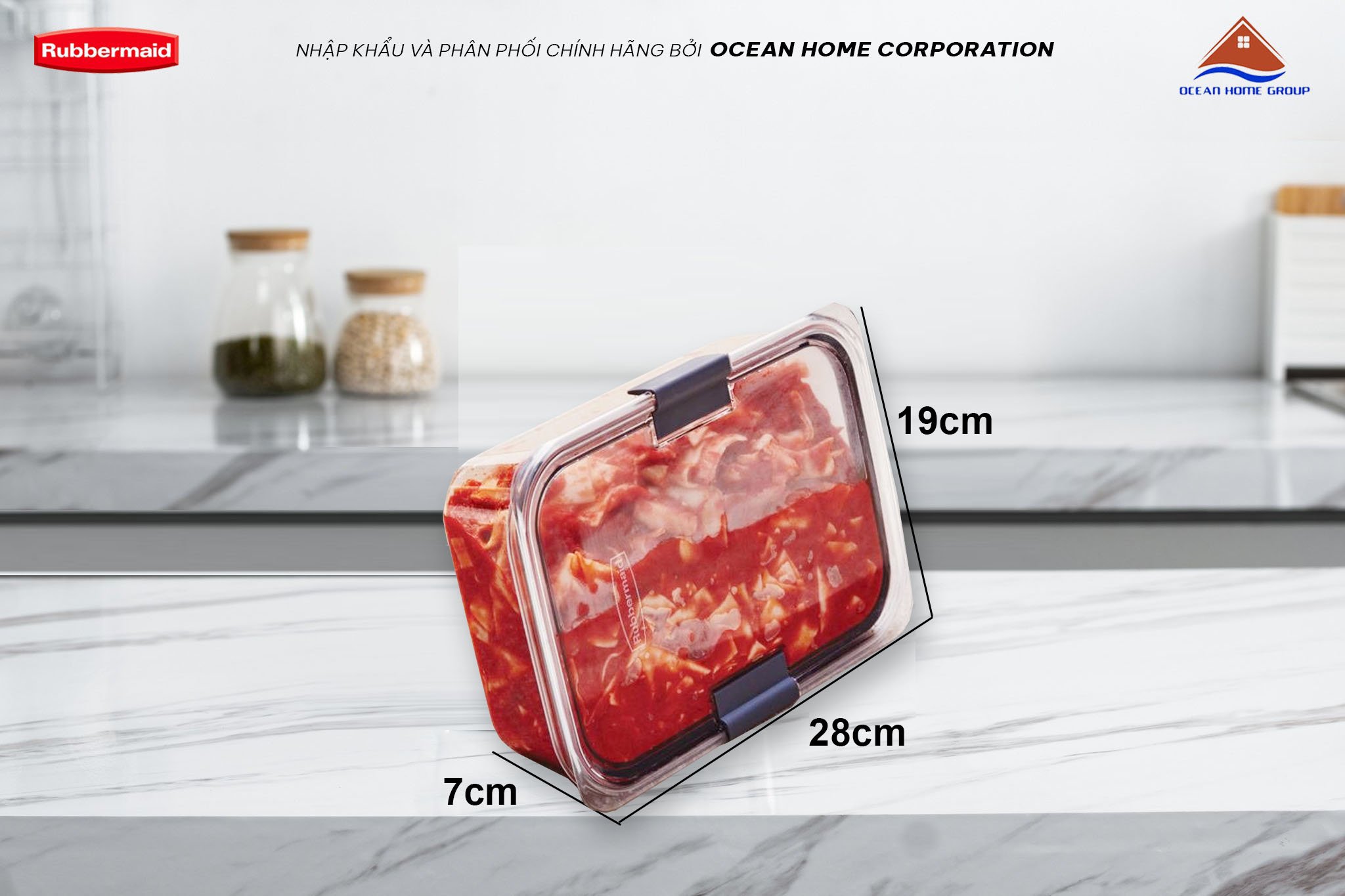 Hộp nhựa đựng thực phẩm Brilliance Tritan size 2.3L Rubbermaid USA
