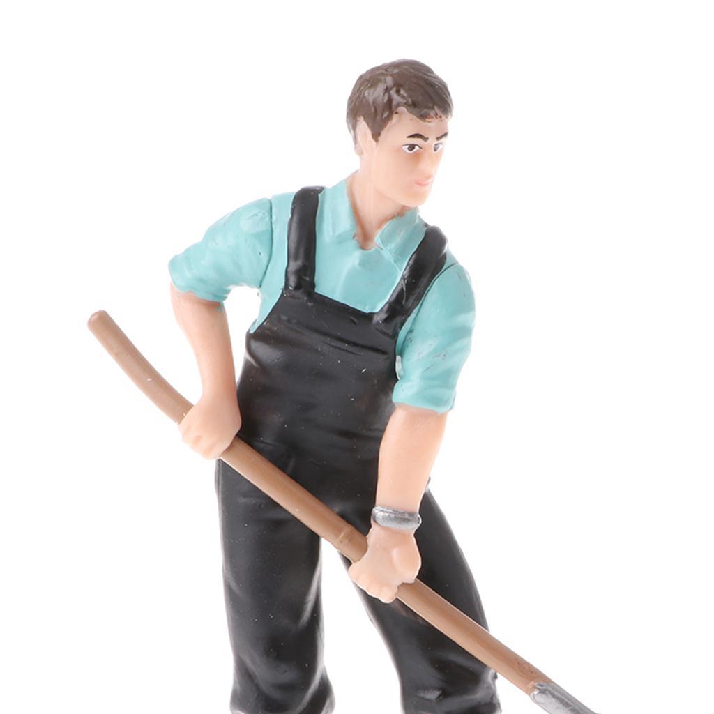 2 Pieces Simulation Farmer Model Action Figures Kids Toy Collections Gift
