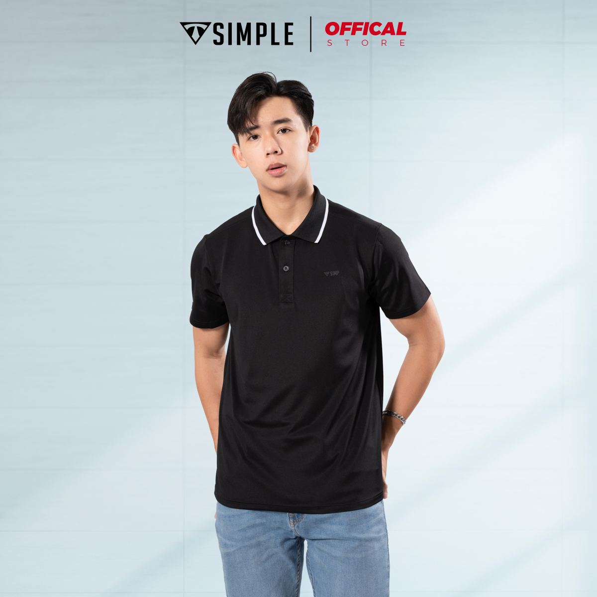 Áo thun polo nam TSIMPLE có cổ vải thun cá sấu cotton form rộng A021001