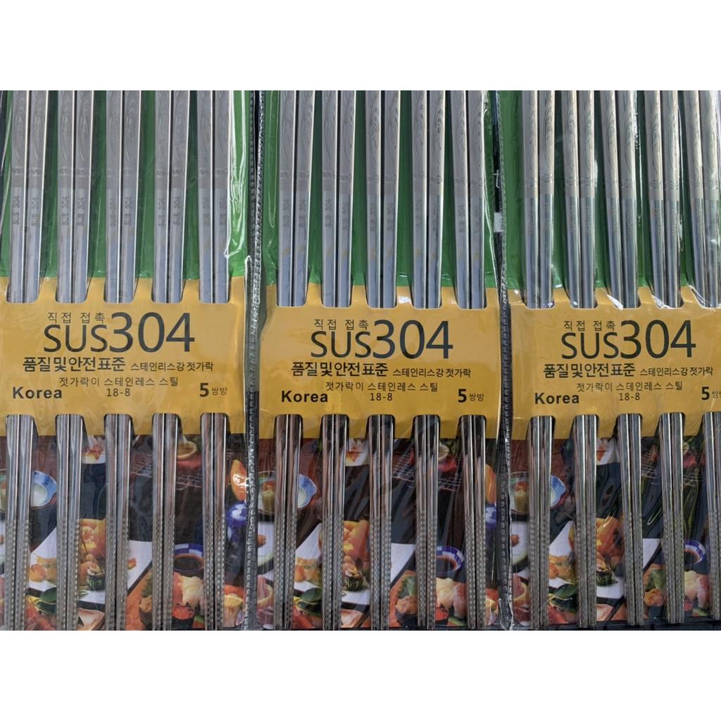 Đũa inox 304 hàn quốc chống trơn trượt cao cấp Malicook