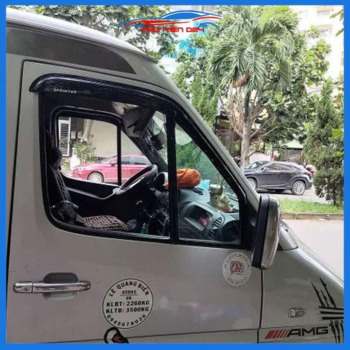 Vè che mưa ô tô Mercedes Sprinter 2006-2017-2018 Vè Đen, nhựa ABS cao cấp chắn mưa, cản bụi, trang trí xe hơi