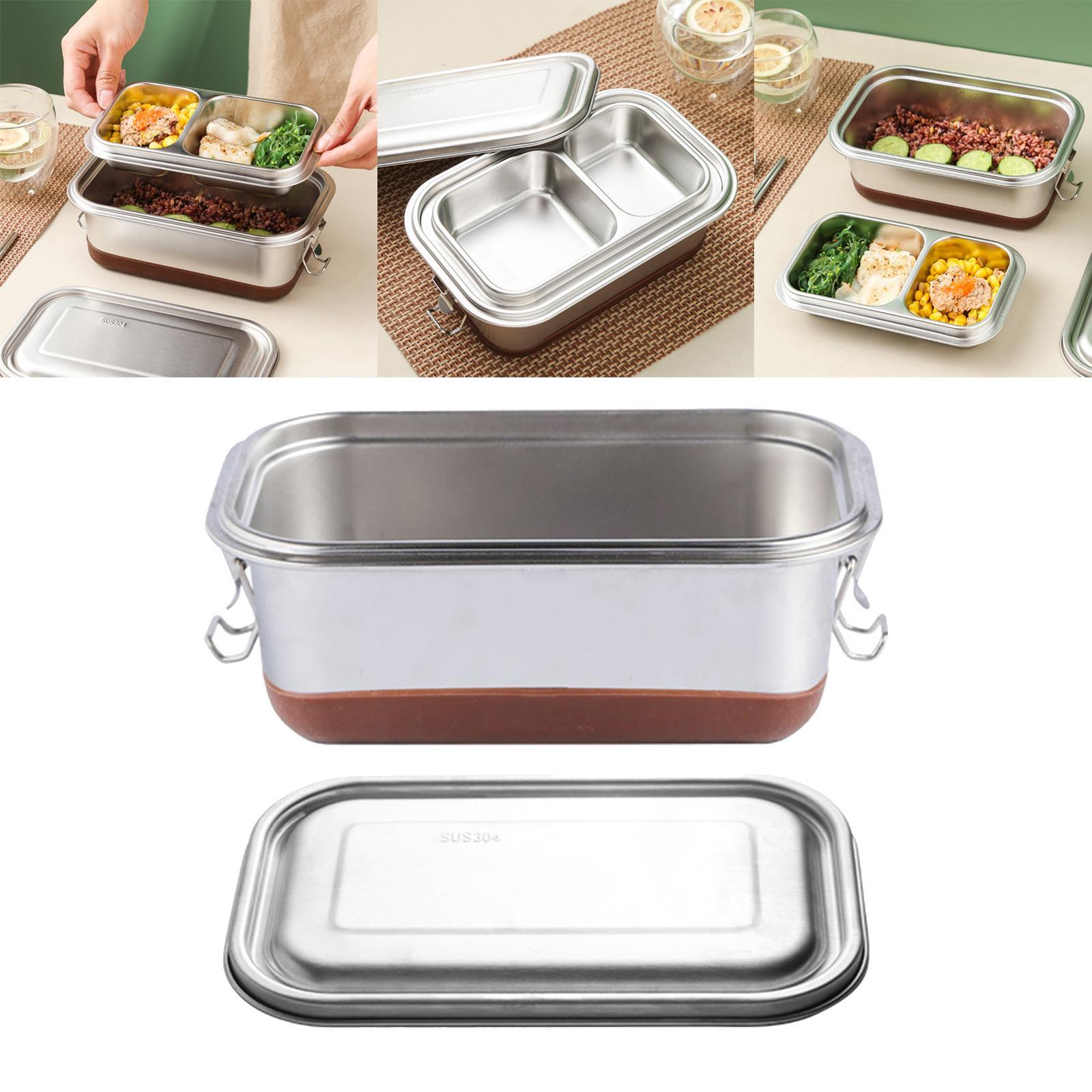 1.2L Stainless Steel Bento Lunch Food Box Container Outdoor Meals Use