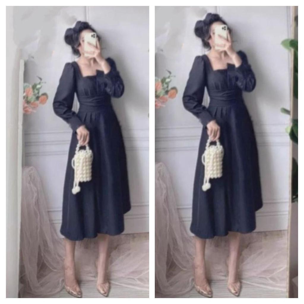 Đầm Dự Tiệc Xòe Tay Phồng Ôm Eo Cách Điệu BY8334