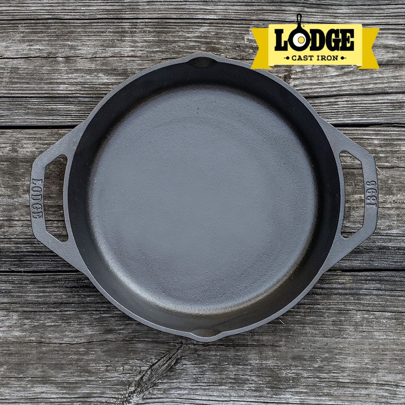 Chảo gang cỡ trung Lodge hai tay cầm 26cm - L8SKL. Dùng xào, nướng, chiên, áp chảo thực phẩm