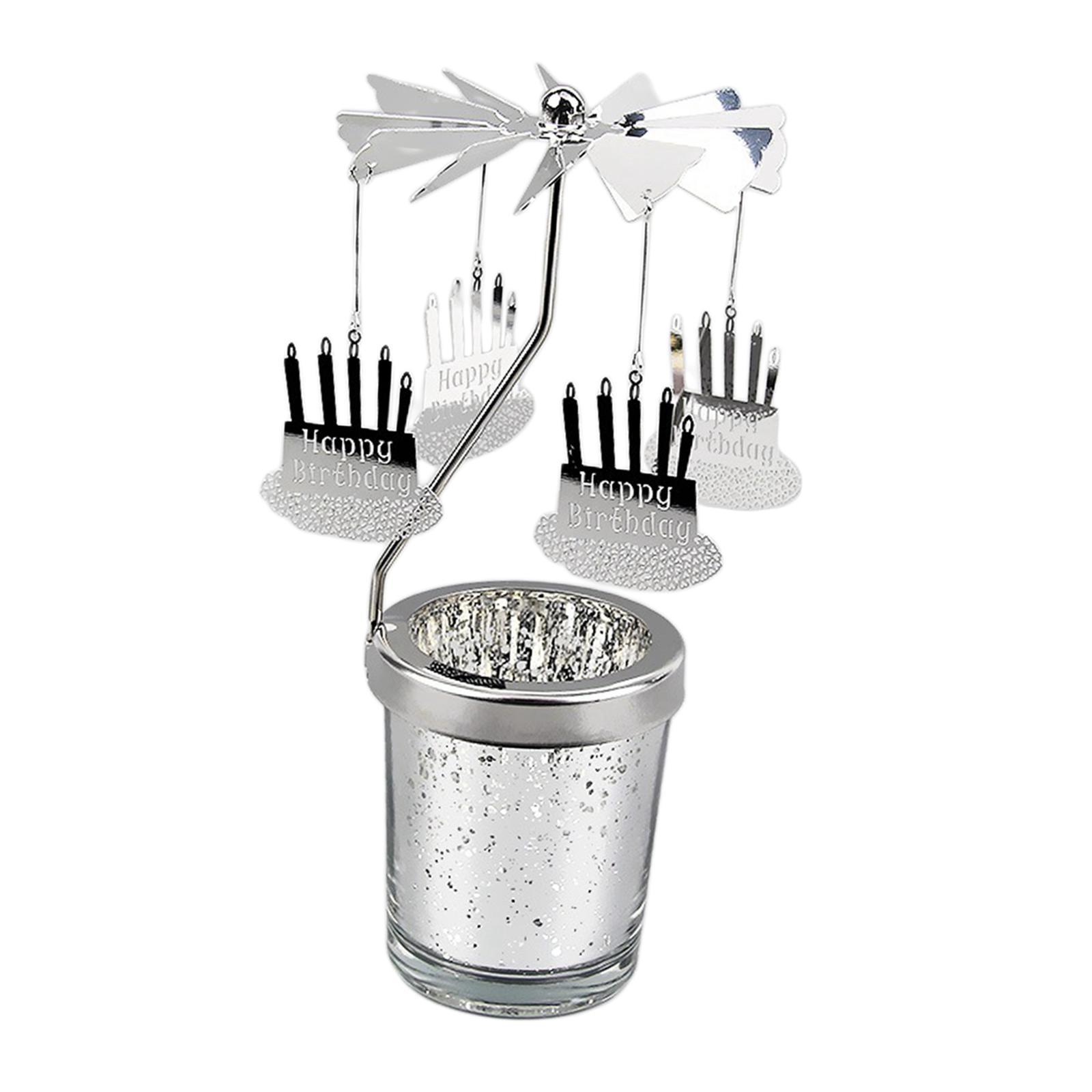 2Pcs Rotating Tea Light Holder Rotating Candlestick