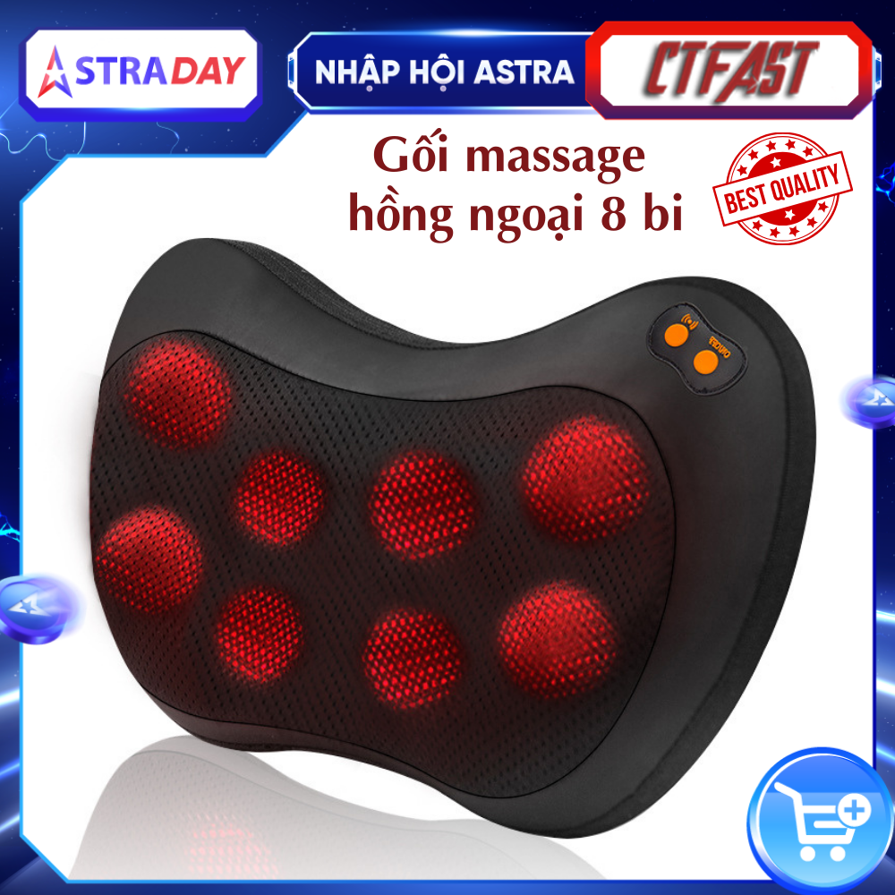Gối massage đa năng CTFAST 016: Máy mát xa toàn thân nhiệt hồng ngoại 3D mô phỏng bàn tay con người - Chuyên sâu giảm đau cổ, vai, gáy, lưng..Dễ dàng sử dụng tại nhà, văn phòng, ô tô - Quà tặng ý nghĩa cho người thân
