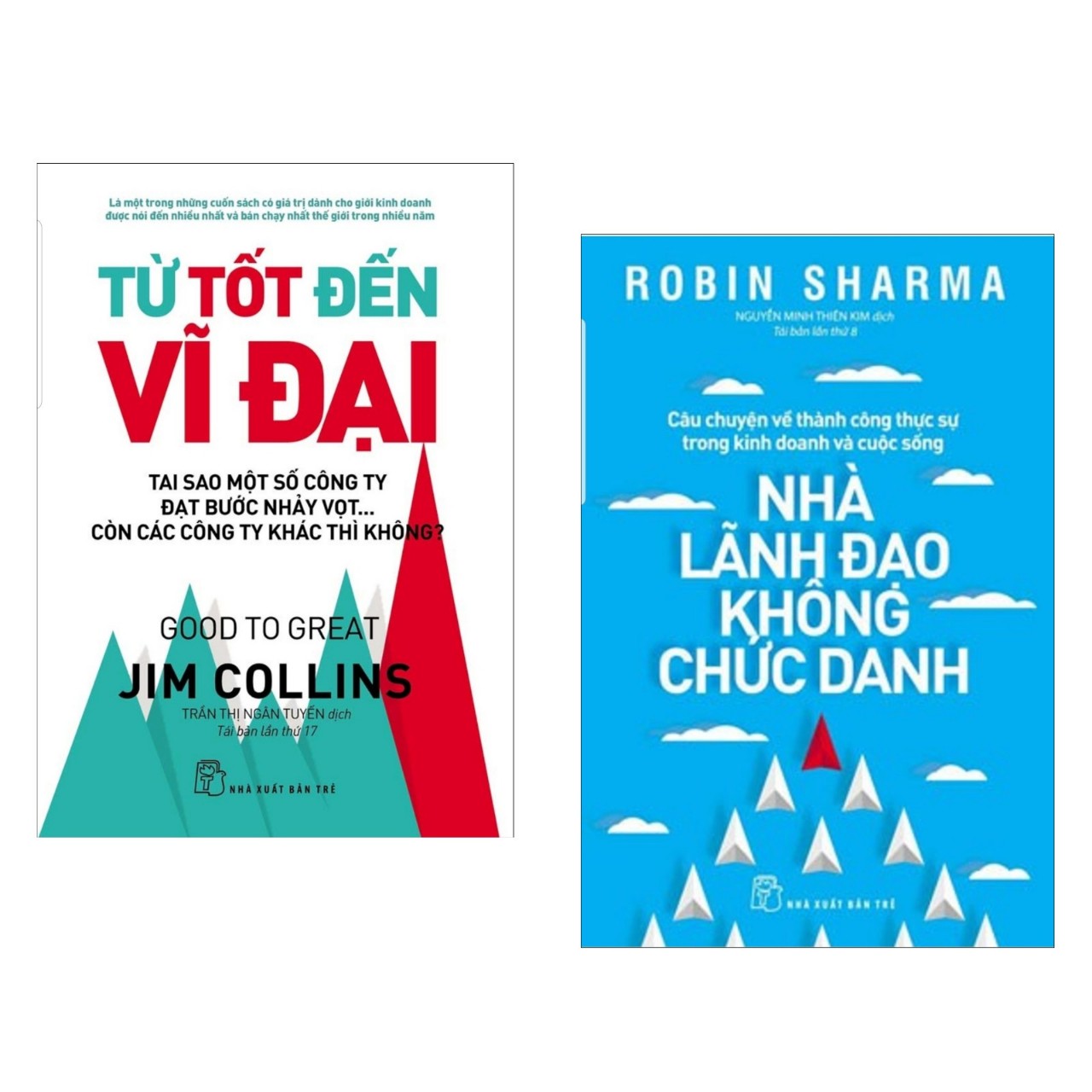 Combo Lãnh Đạo và Quản Trị: Từ Tốt Đến Vĩ Đại + Nhà Lãnh Đạo Không Chức Danh (Bộ 2 cuốn Bài Học &amp; Kỹ năng Phát Triển Kinh Doanh, Quản Trị, Lãnh Đạo đỉnh cao của các công ty hàng đầu thế giới)  - Tặng kèm Bookmark Happy Life