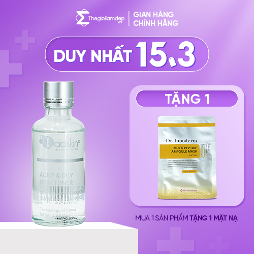 Nước cân bằng da Toner Laaskin hỗ trợ dưỡng ẩm da, giảm mịn, dưỡng trắng và se khít lỗ chân lông Acne &amp; Oily Skin Toner 50ml