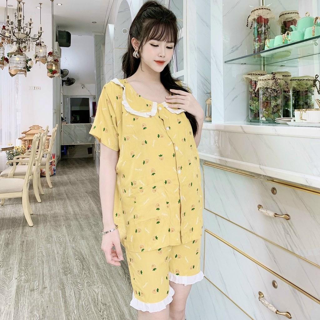Bộ bầu cao cấpchất đũi Hàn, có chun chỉnh quần tiện lợiFree size 43~68kg