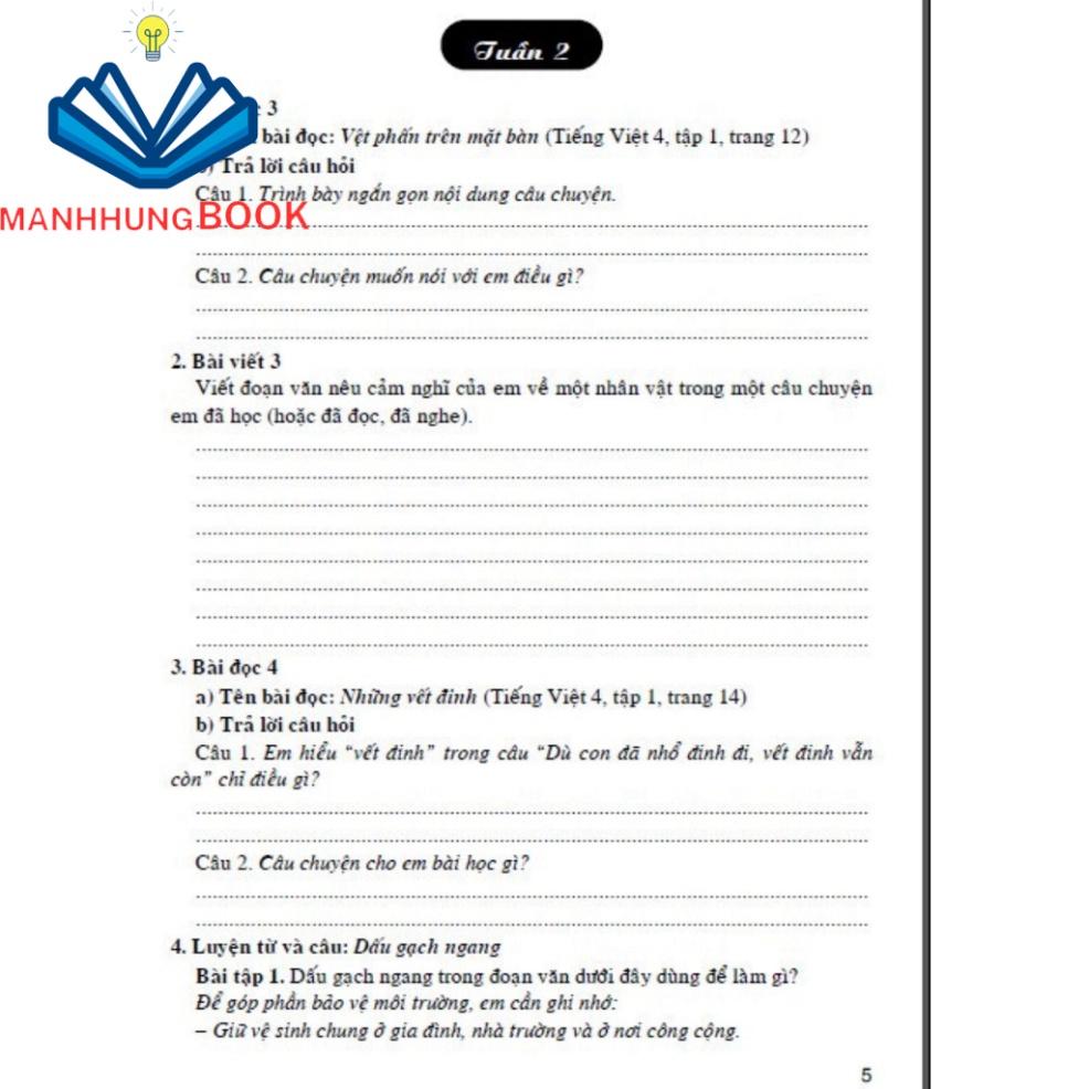 sách - "Vở bài tập cuối tuần tiếng Việt lớp 4 (bám sát SGK Cánh Diều) "