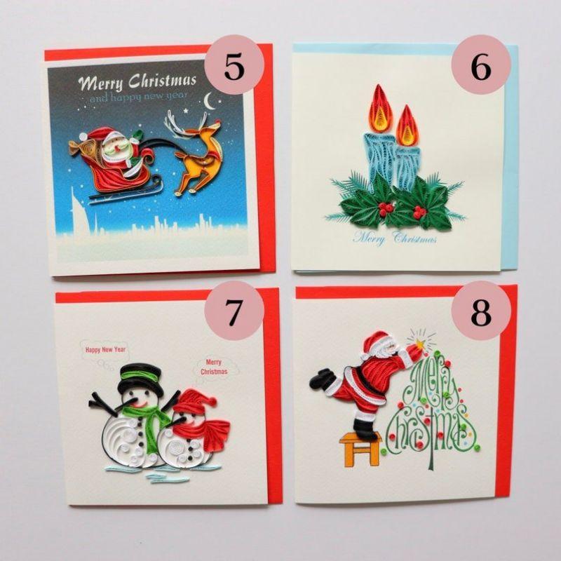 THIỆP QUILLING NOEL NHIỀU MẪU