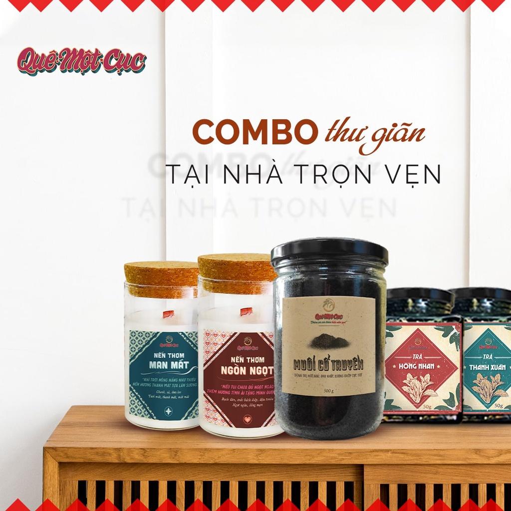 Nến thơm phòng cao cấp, thư giãn, trang trí Nến thơm đẹp tinh dầu thiên nhiên xuất khẩu bấc gỗ QUÊ MỘT CỤC 200g