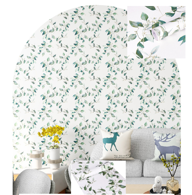 Combo 10 mét giấy dán tường, decal dán tường trang trí nhà cửa DÂY LÁ HIỆN ĐẠI khổ 45cm
