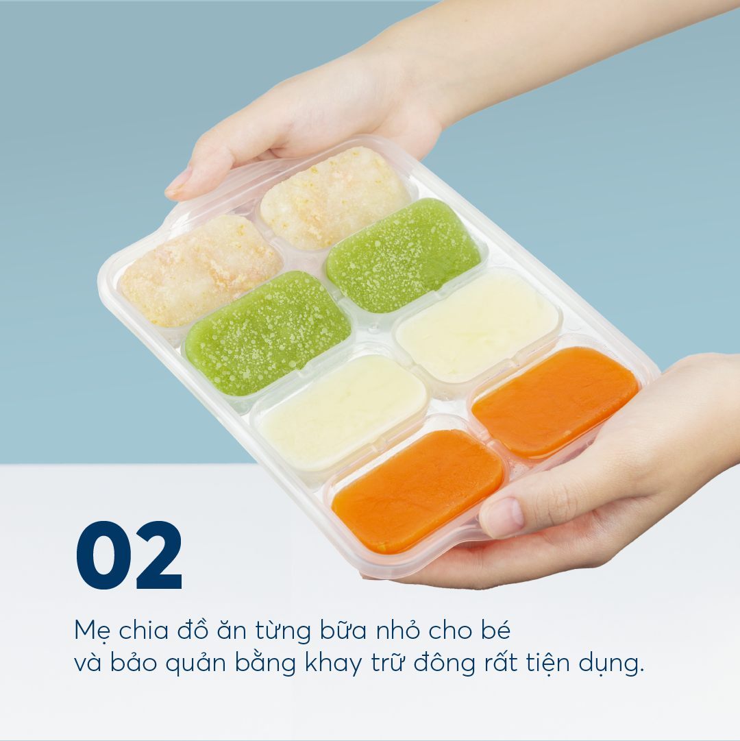 Khay trữ đông đồ ăn dặm Amori (Tặng kèm Sticker) - INOCHI