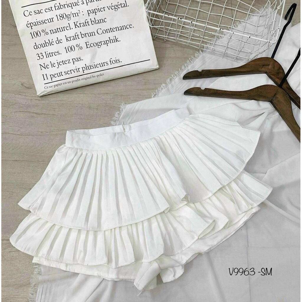 Chân Váy Xếp Li 2 Tầng Cun Fashion Khóa Kéo Sau Lưng Chất vải Kaki Dày Dặn Chuẩn Fom