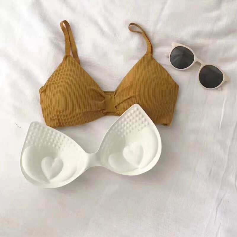 Hàng loại 1 - ÁO LÓT BRA / ÁO BRA LEN TĂM THẮT NƠ ĐỆM DÀY KHÔNG GỌNG FREE SIZE 308