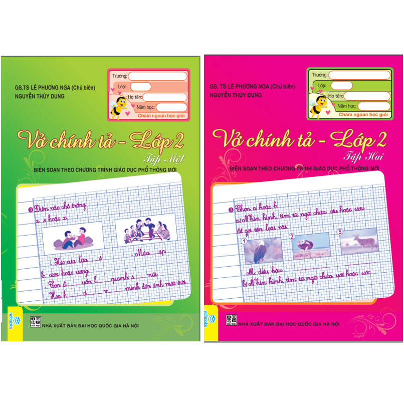 Sách - Combo 2 cuốn Vở Chính Tả Lớp 2 (Biên soạn theo CT GDPT mới) - ndbooks