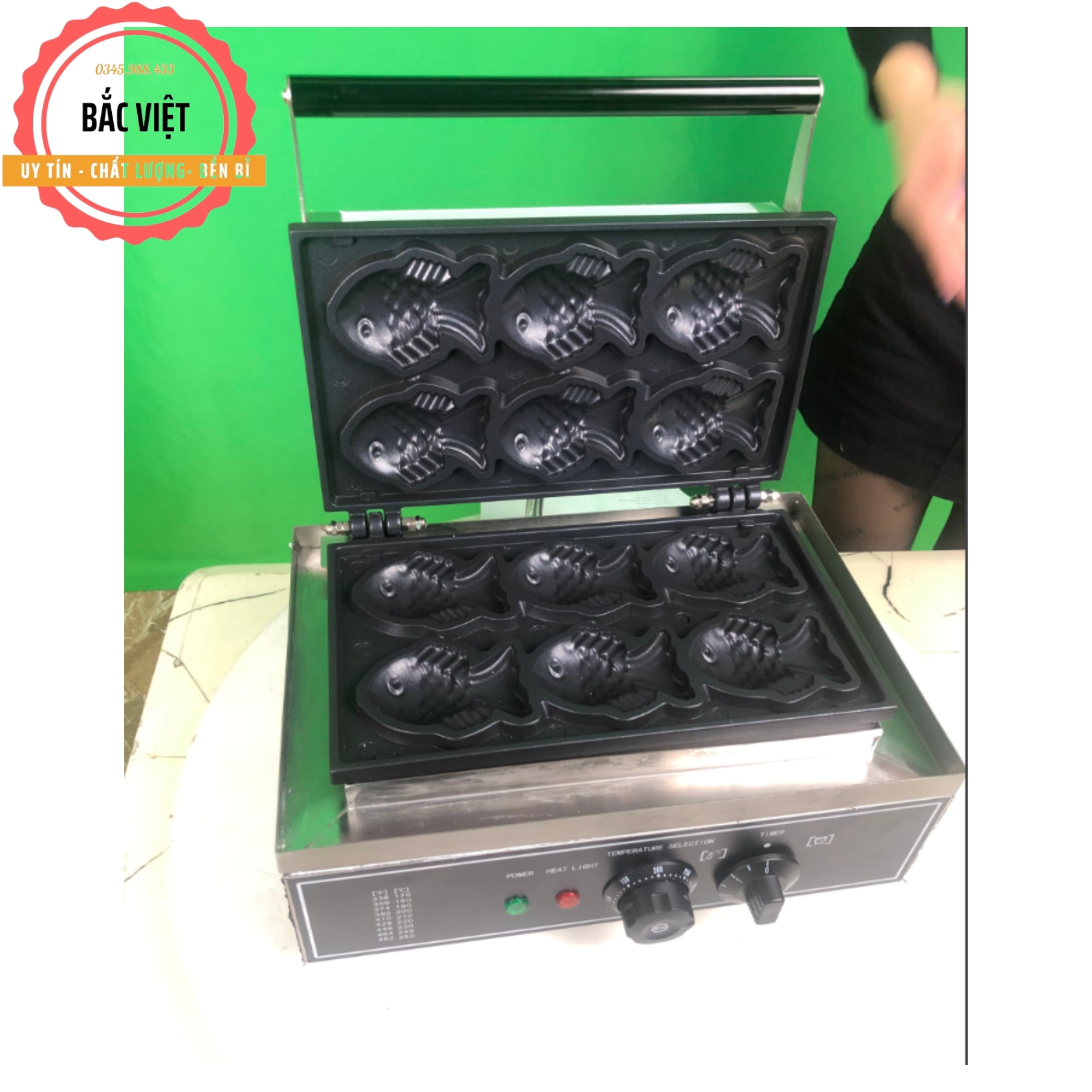 Máy làm bánh cá Taiyaki loại 6 con nhỏ dùng điện