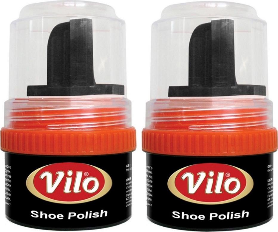 Combo 2 hộp xi kem đánh bóng giày Vilo cream shoe polish 60ml (màu đen)