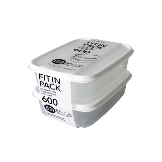 Set 2 hộp nhựa nắp dẻo 600ml Fitin Pack