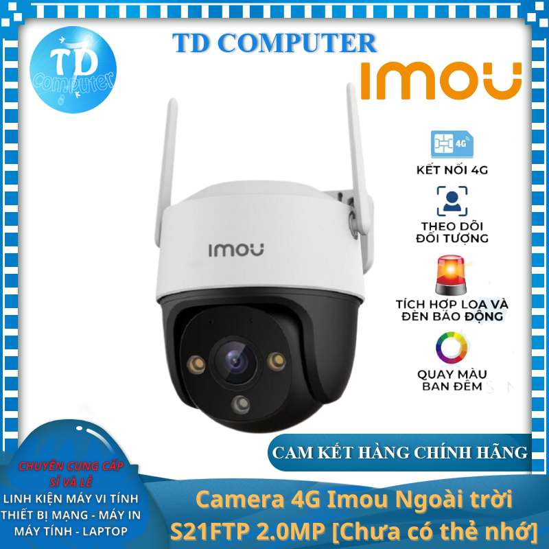 Camera 4G Imou S21FTP 2.0MP [Chưa có thẻ nhớ] Cruiser Ngoài trời Sử dụng Sim 4G không cần Wifi - Hàng chính hãng DSS phân phối