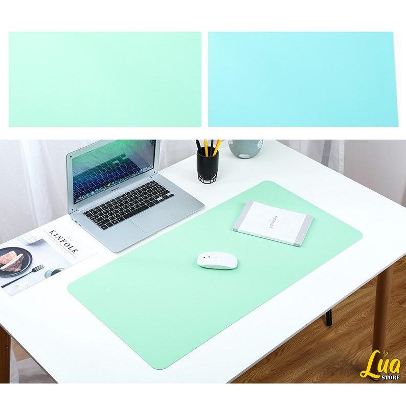Lót da trải bàn làm việc chống nước 2 màu - Pad chuột lớn bằng da - Deskpad da trải bàn máy tính và laptop - Dễ lau chùi