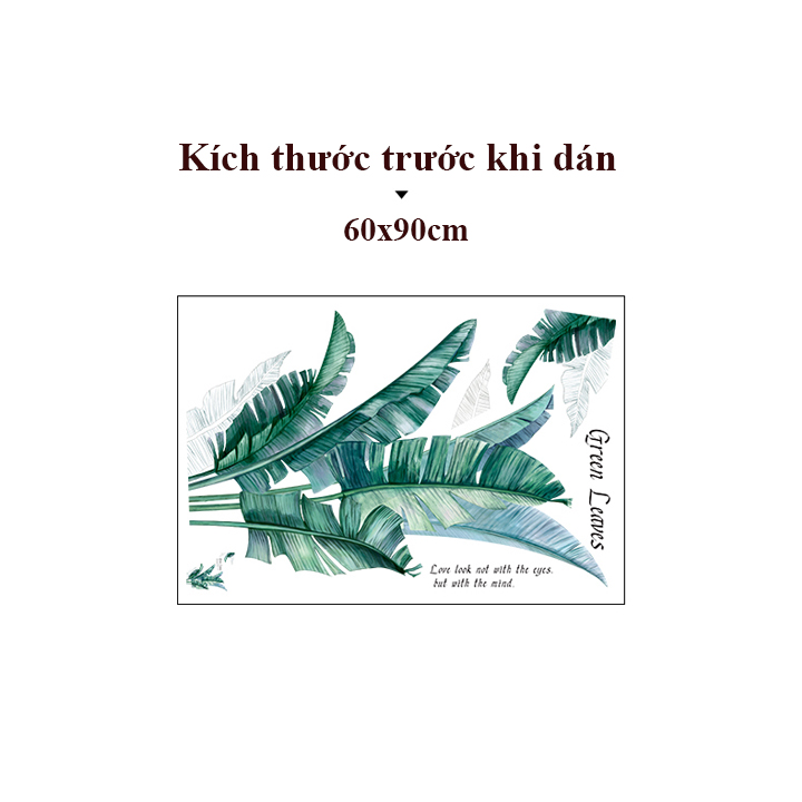 Decal dán tường Hình lá chuối QR9252