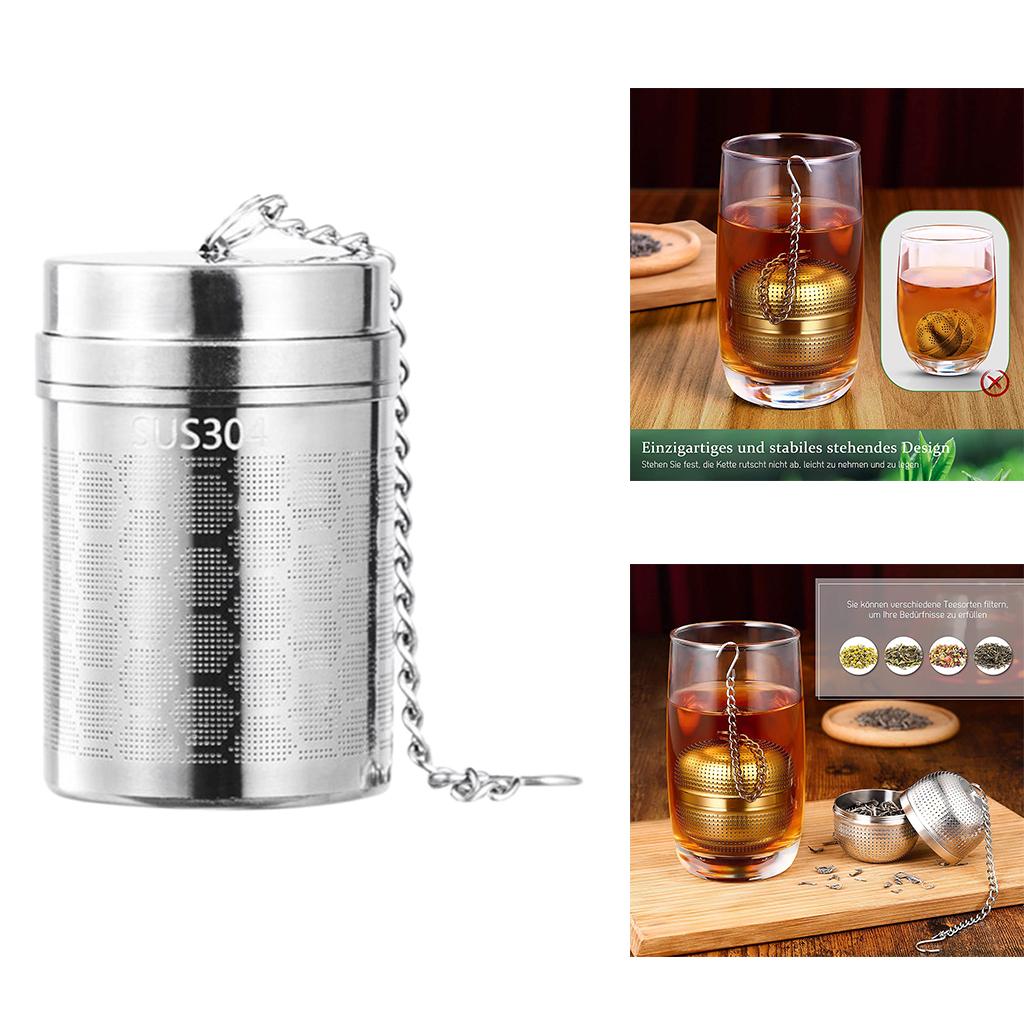 Premium 304 Stainless Steel Tea Filters Mesh Tea Infuser Tea Ball Filter Net Hanging for Mug Cups Teapots Kettle Long Chain Sealed Thread Connection